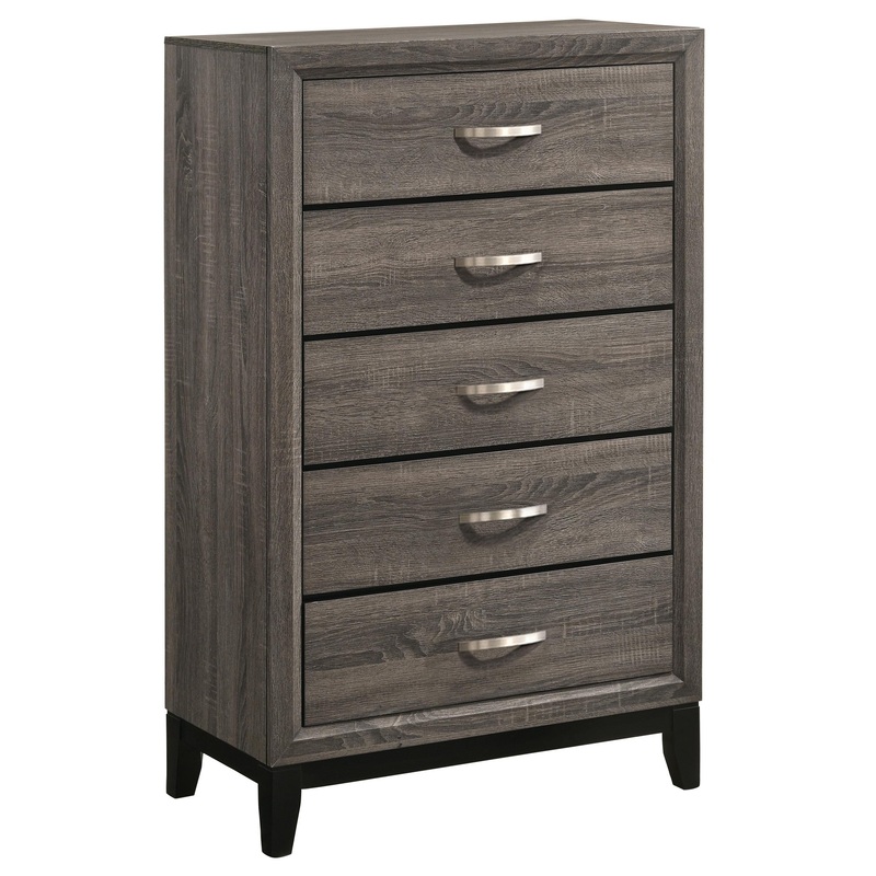 Coaster Furniture Watson 212425 5-Drawer Bedroom Chest – Grey Oak