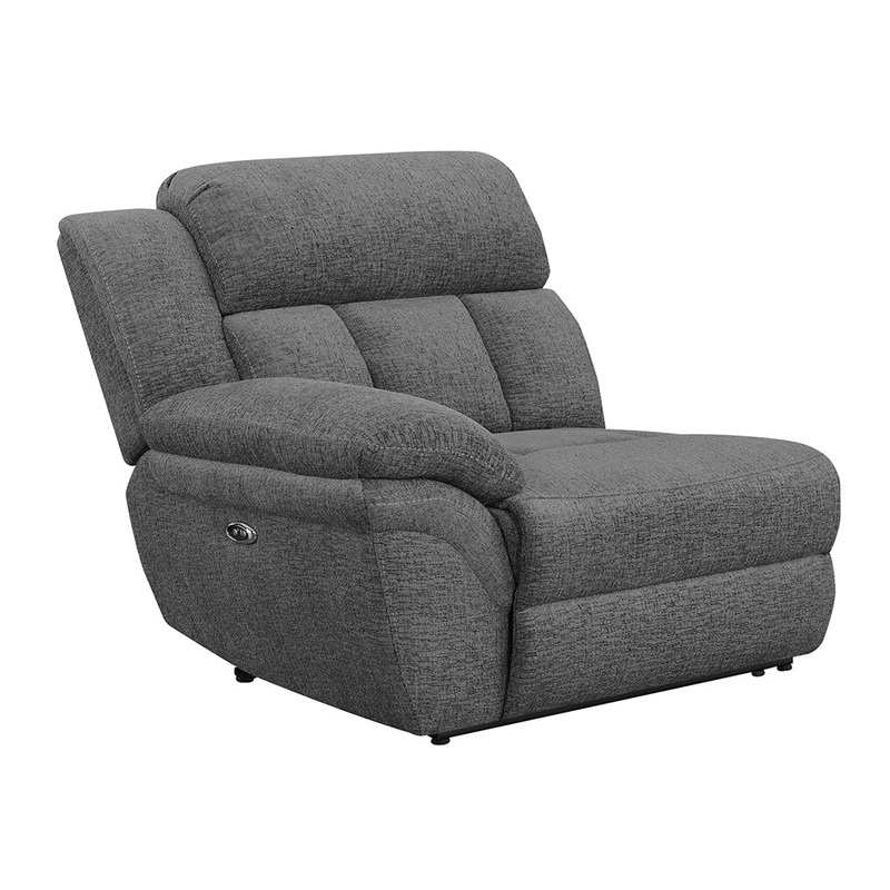 Bahrain Upholstered LAF Power Recliner Charcoal