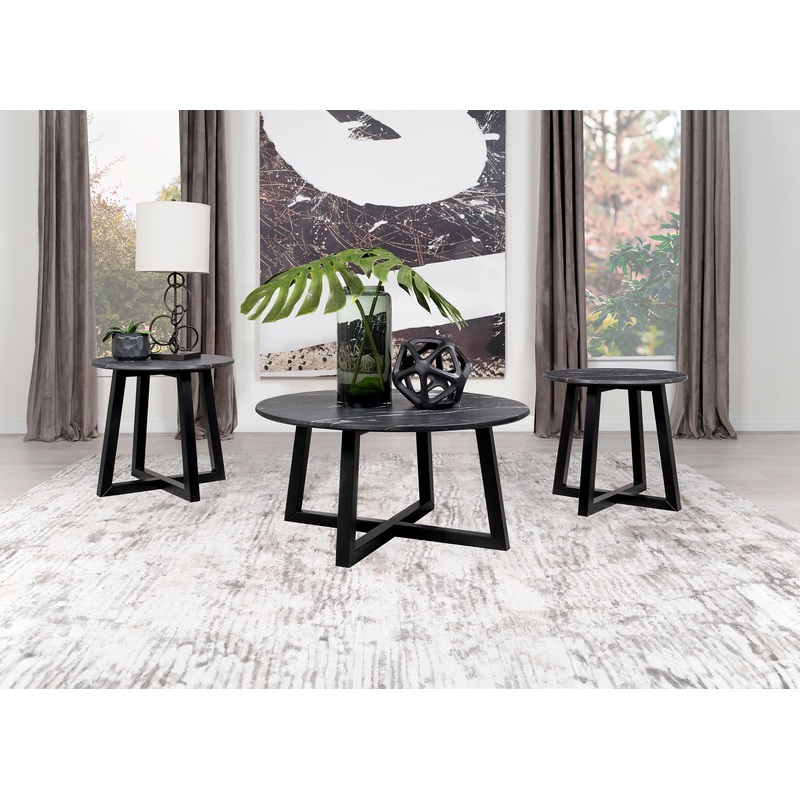 Skylark 3-piece SmartTop Coffee and End Table Set Black