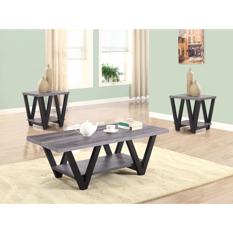 Stevens 3-piece Rectangular Coffee and End Table Set Grey