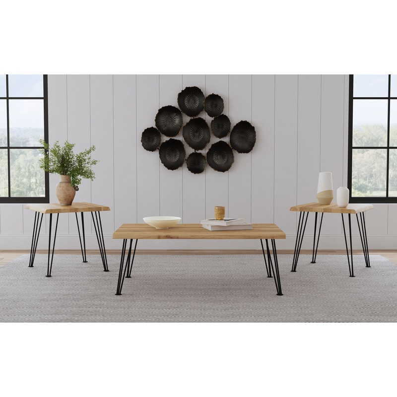 Zander 3-piece Rectangular Coffee and End Table Set Natural