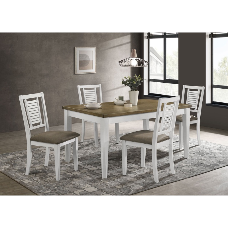 Appleton 5-piece Rectangular Dining Set Distressed White