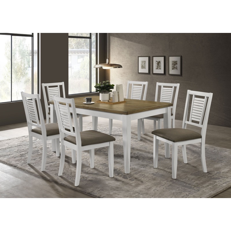 Appleton 7-piece Rectangular Dining Set Distressed White