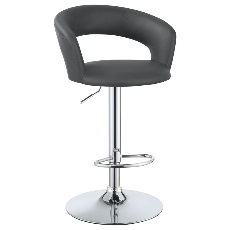 Barraza 29-inch Adjustable Height Bar Stool Grey and Chrome