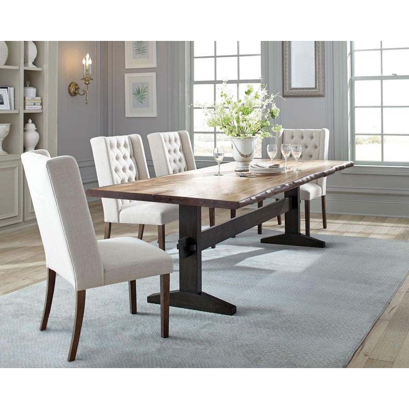 Bexley 5-piece Rectangular Live Edge Dining Table Set Honey
