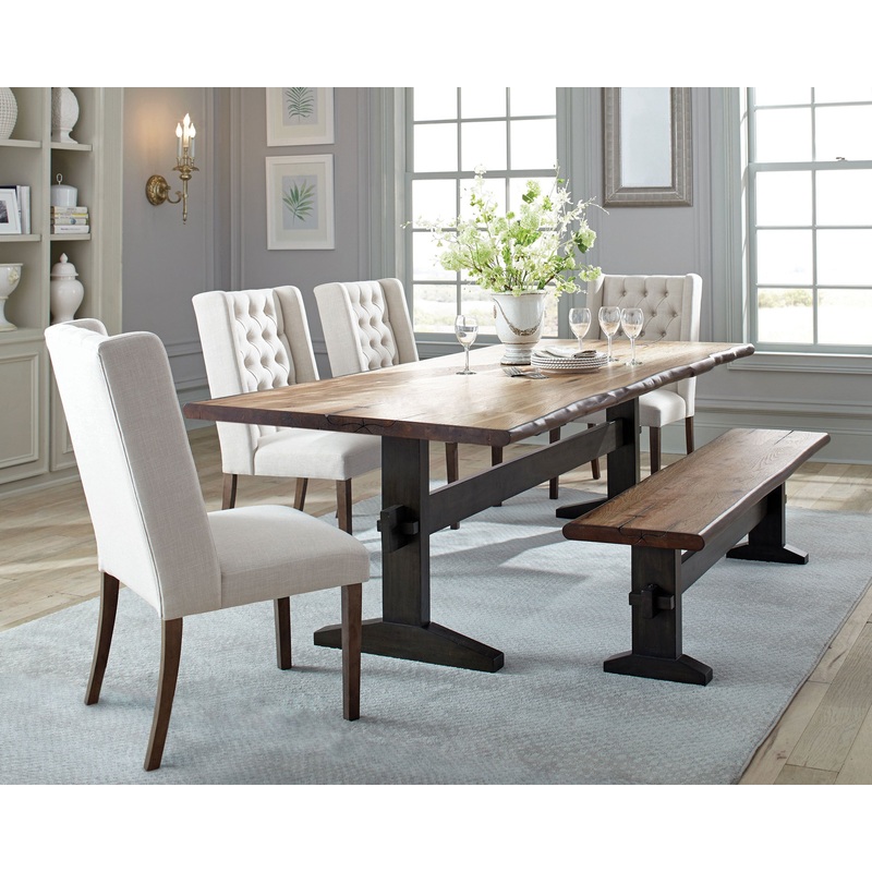 Bexley 6-piece Rectangular Live Edge Dining Table Set Honey