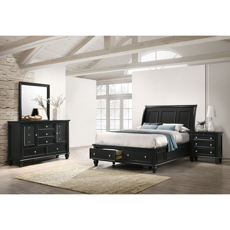 Sandy Beach 4-piece Eastern King Bedroom Set Black