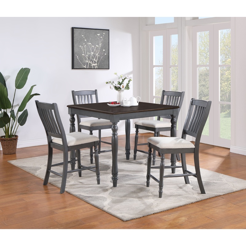 Wiley 5-piece Square Counter Height Dining Set Grey