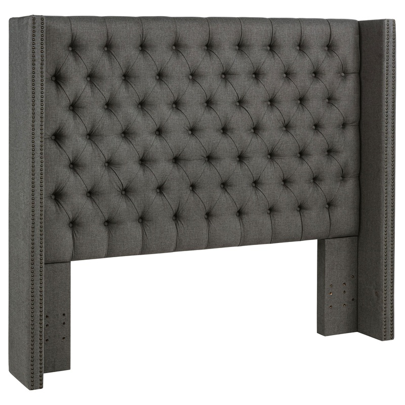 Bancroft Upholstered California King Wingback Headboard Grey
