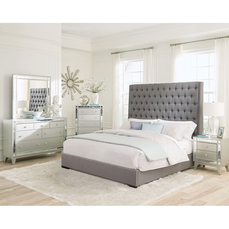 Camille 5-piece Queen Bedroom Set Metallic Mercury