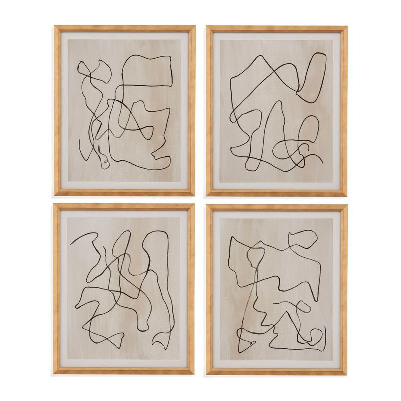 Bound Framed Print (Set of 4) – Light Brown