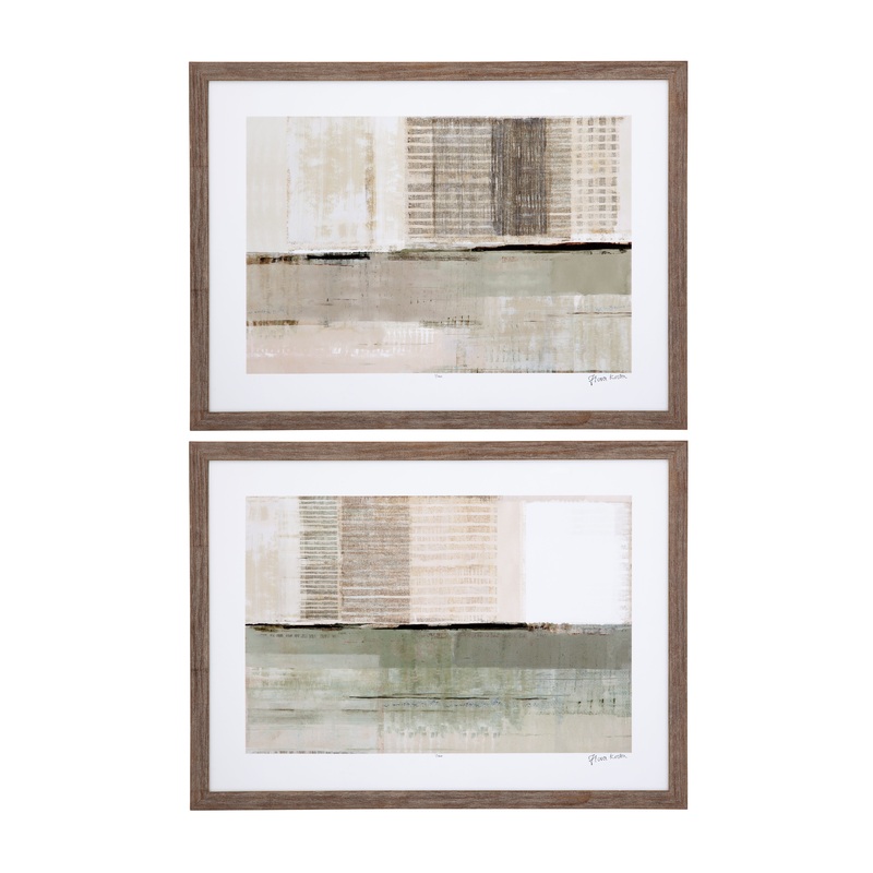 Across The Abstract Bay Wall Decor (Set of 2) – Gray