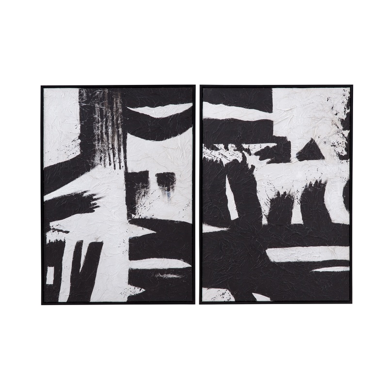 Black And White Canvas Art S22 (Set of 2) – Black