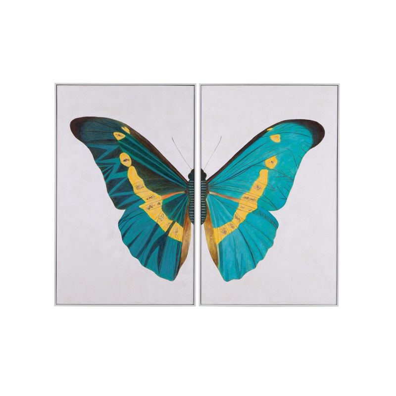 Butterfly Wings Canvas Art (Set of 2) – White