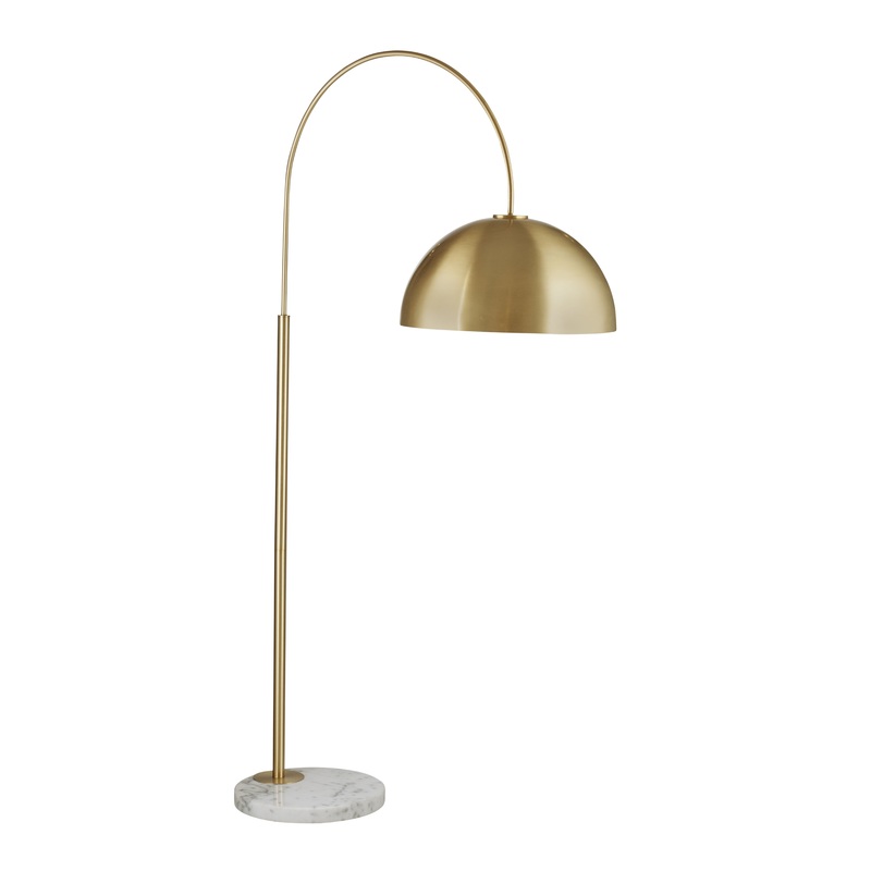 Caldwell – Floor Lamp – White / Brass