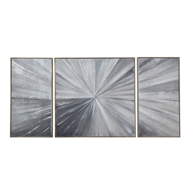 Cambric Canvas Art (Set of 3) – Dark Gray