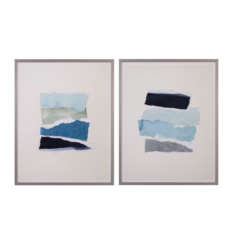 Seaside Color Study Framed Print (Set of 2) – Blue