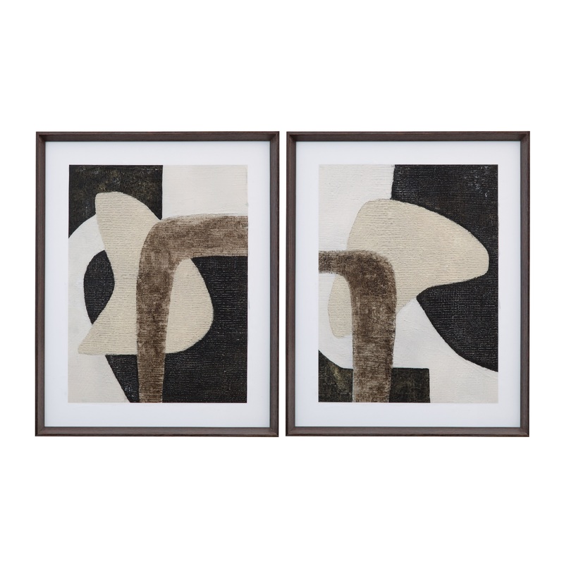 Spin Drift Framed Print (Set of 2) – Dark Brown / Beige