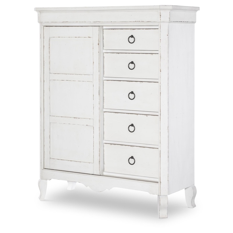 Vintage Market – Sliding Door Chest 5 Drawer – Picket Fence