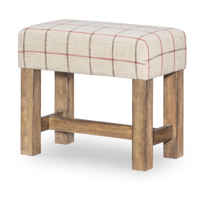 Vintage Market – Upholstered Stool – Barnwood Oak
