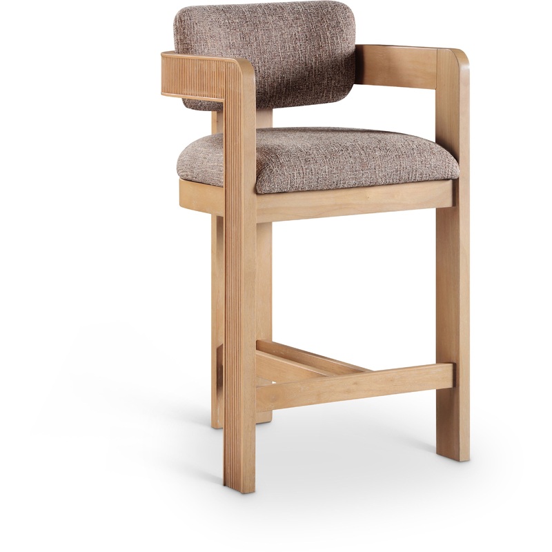 Sacha – Linen Stool With Natural Base