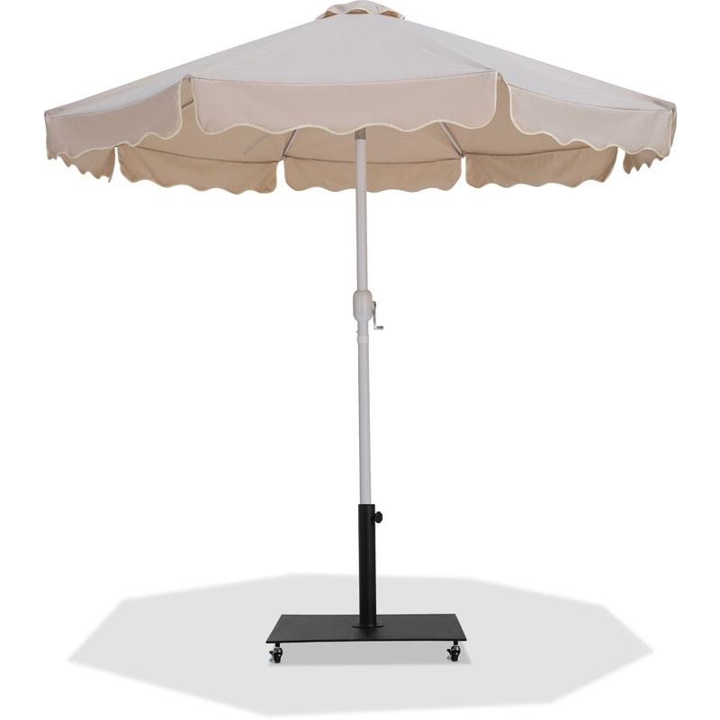 Amalfi – Aluminum Patio Umbrella – Black Base / White Pole