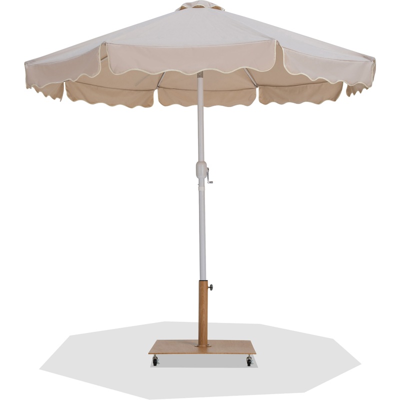 Amalfi – Aluminum Patio Umbrella – Light Brown Base / White Pole