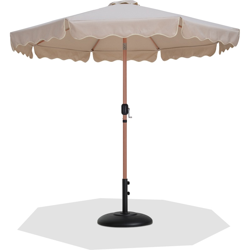 Amalfi – Patio Umbrella – Black Base / Light Brown Pole