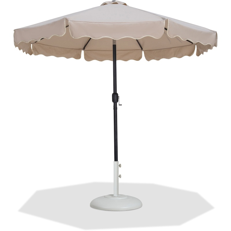 Amalfi – Patio Umbrella – White Base / Black Pole