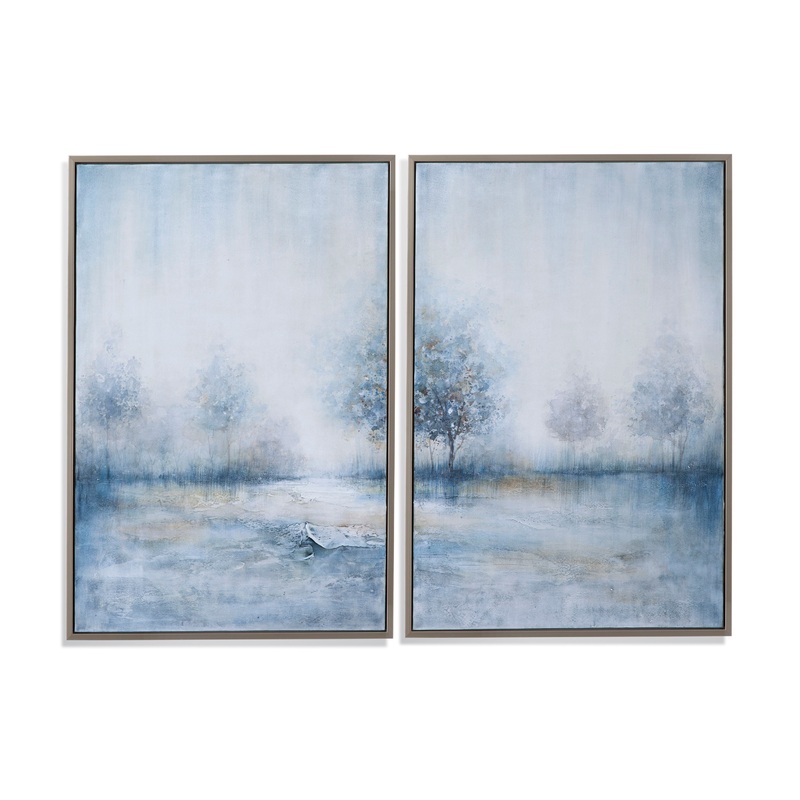 Blewes Canvas Art (Set of 2) – Light Blue