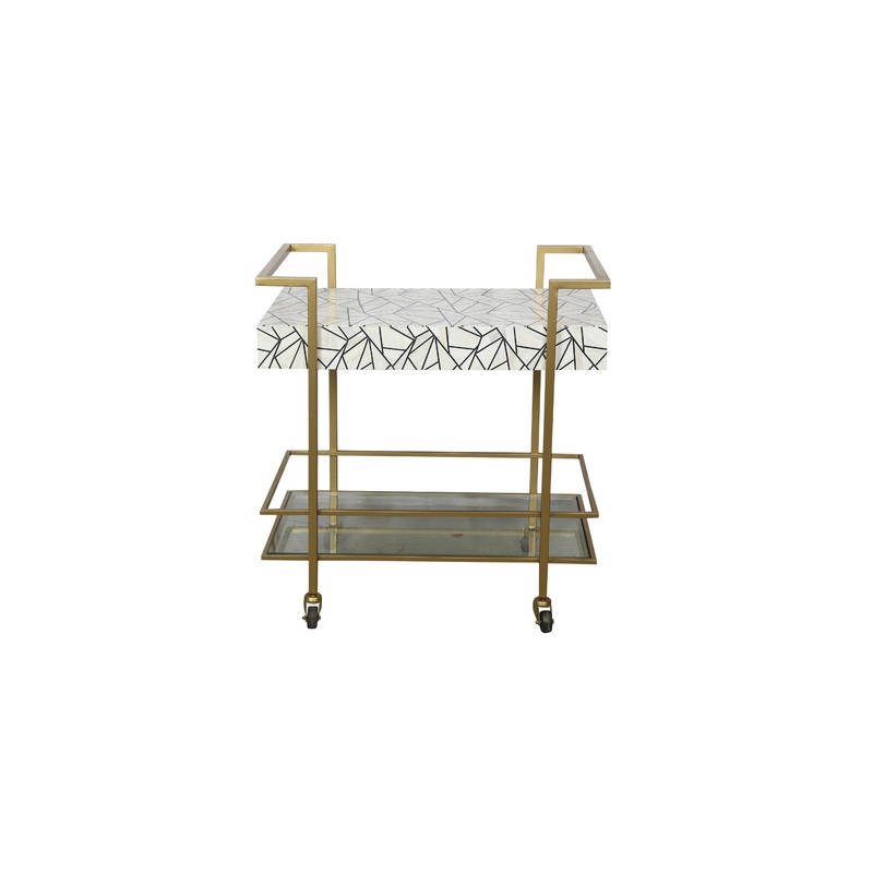 Bottoms Up – Bar Cart – Ivory Bone