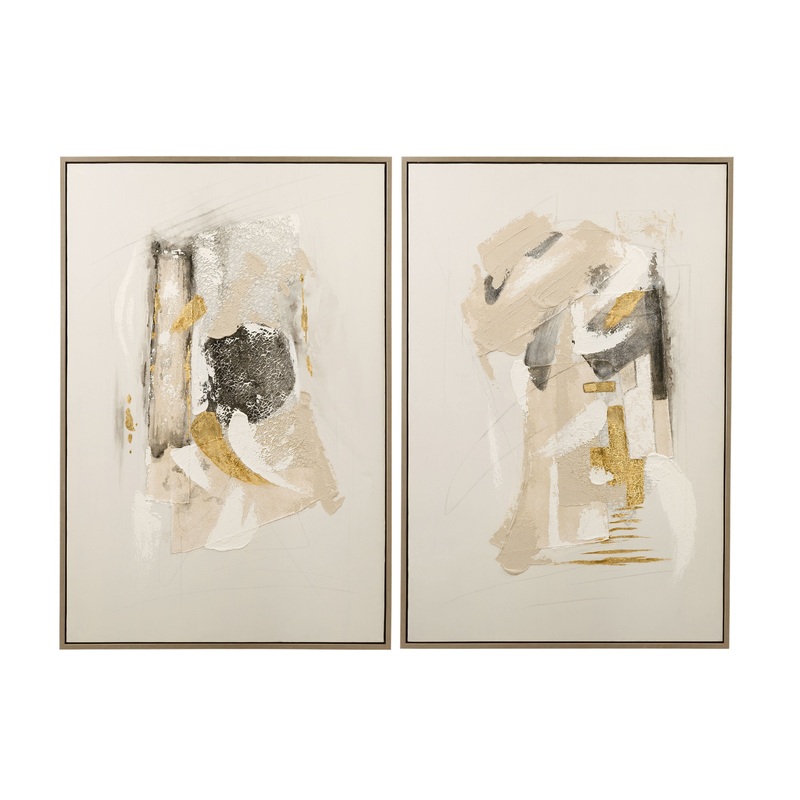 Spencer Framed Canvas (Set of 2) – Beige