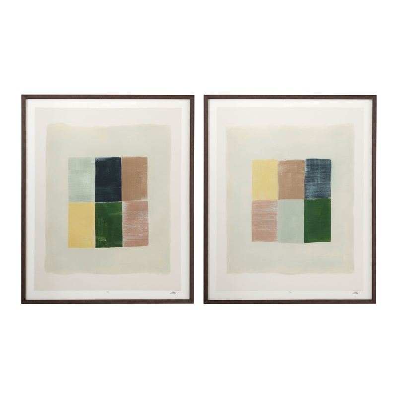 Sunny Patchwork Framed Print (Set of 2) – Gray