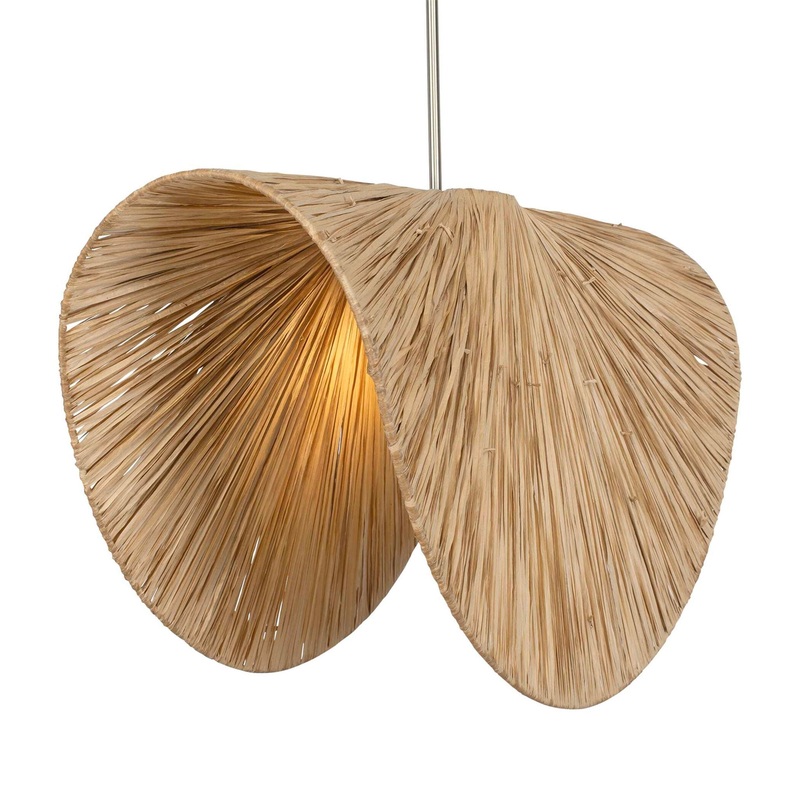 Bend – 1 Light Raffia Pendant – Light Brown