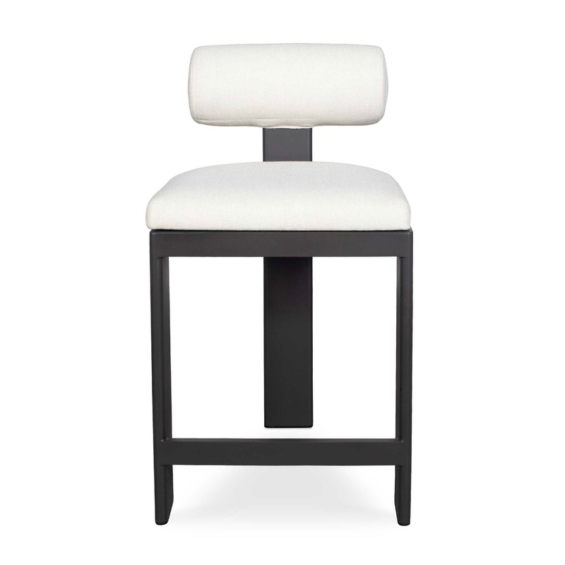 Bolster Back – Outdoor Counter Stool – White