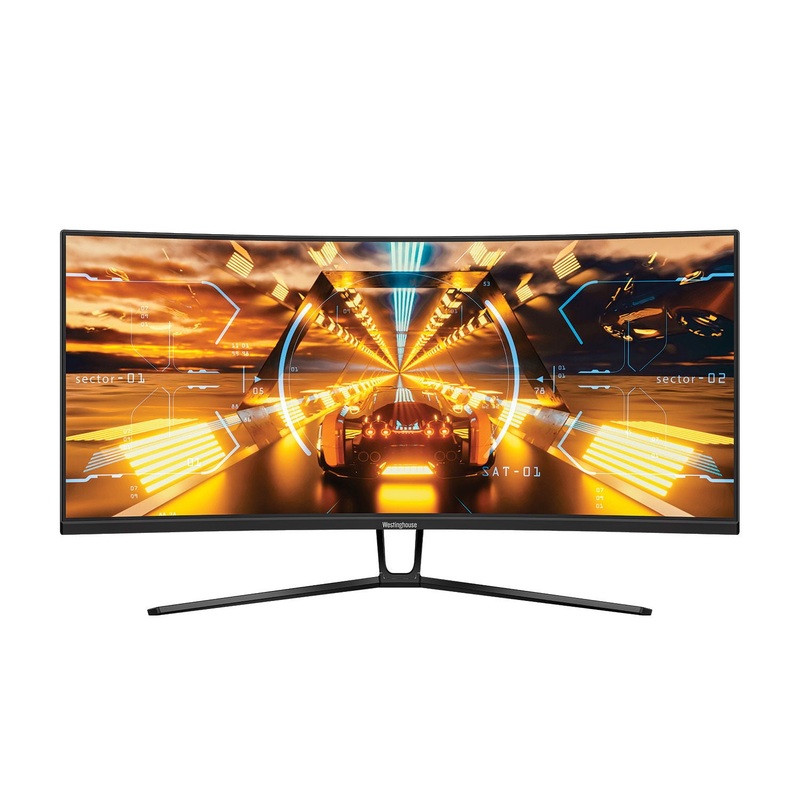 Westinghouse – 34″ Curved Gaming Monitor, 144Hz, 2xHDMI/1xDP/2xUSB-C – Black