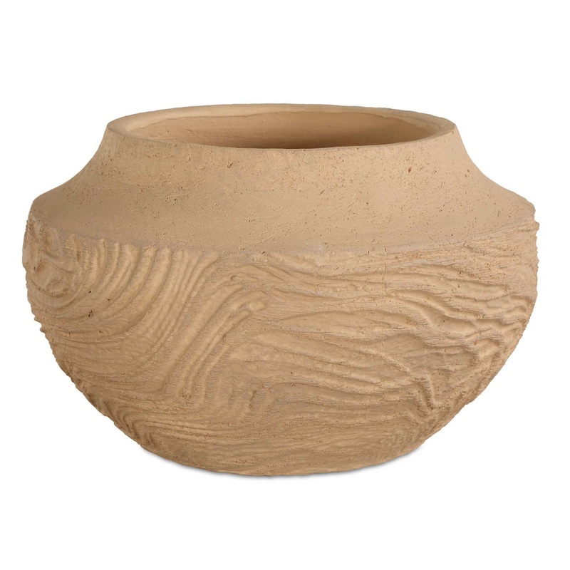 Sandstone Flow – Small Terracotta Vase – Light Brown