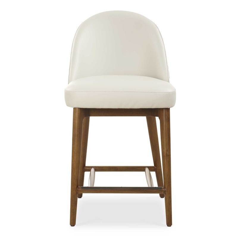Stitches – Leather Counter Stool – White / Brown