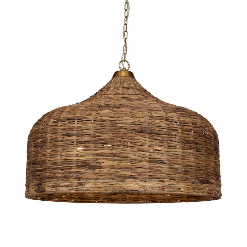 Tauranga – Seagrass 5 Light Pendant – Light Brown