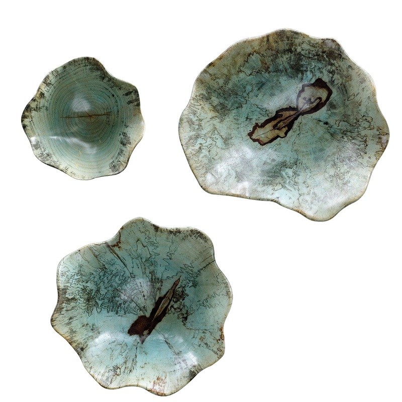 Teo – Wood Wall Art (Set of 3) – Light Blue