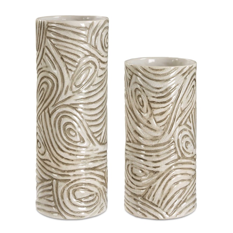 Timber – Swirl Vases (Set of 2) – Earth Tone