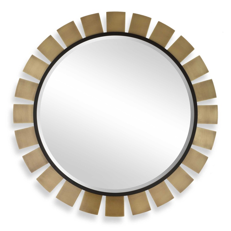 Toluca – Round Mirror – Brass