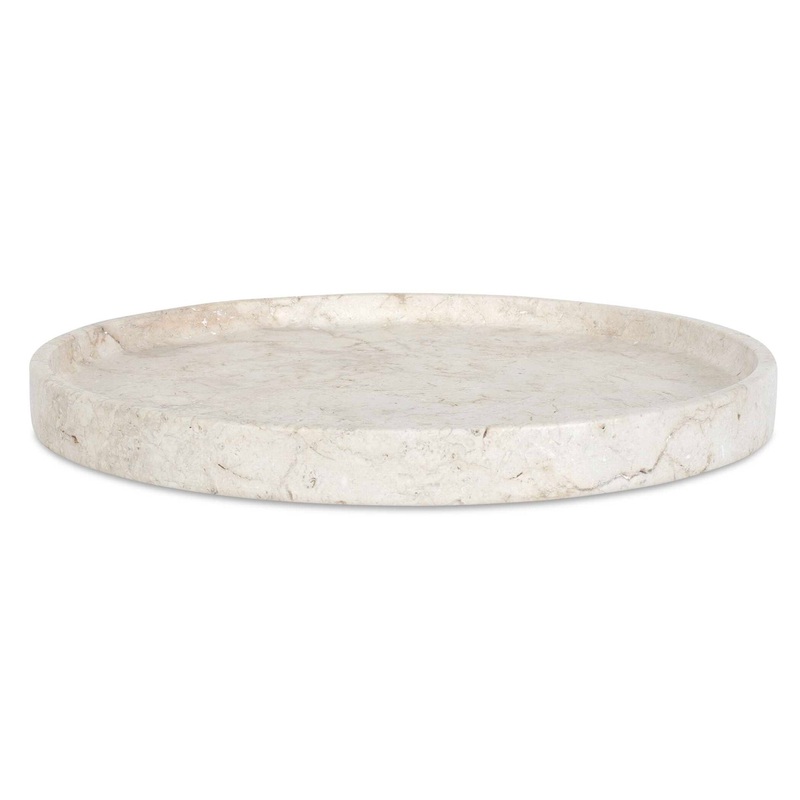 Travessa – Outdoor Round Stone Tray – White