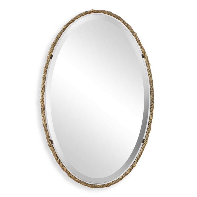 Twisted Branch – Oval Mirror – Gold
