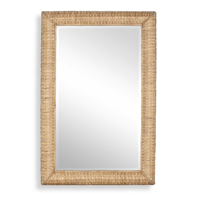 Twisted Seagrass – Large Mirror – Woodtone
