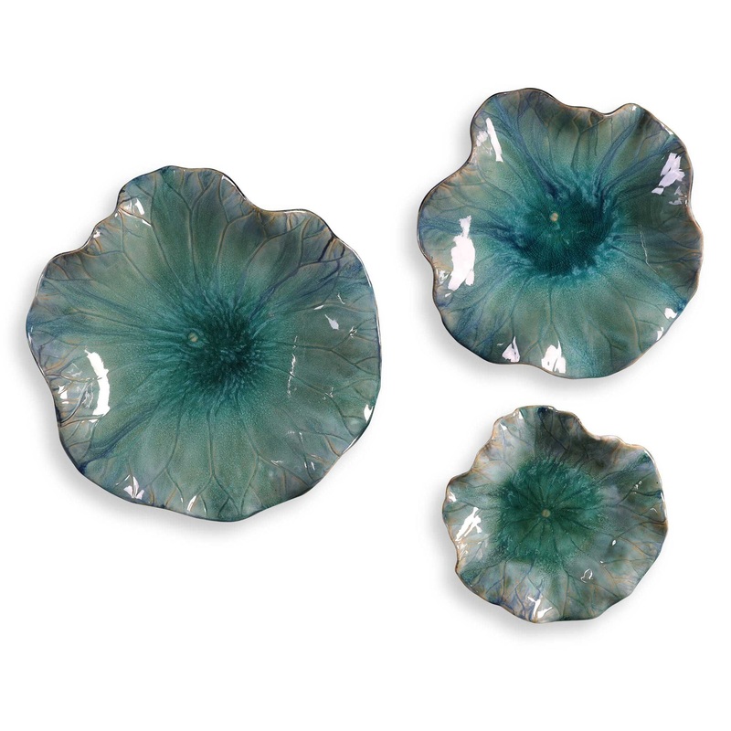 Abella – Ceramic Flowers (Set of 3) – Blue
