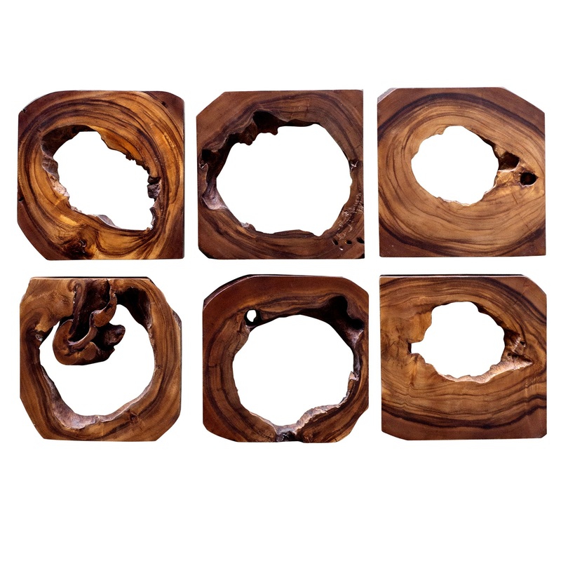 Adlai – Wood Wall Art (Set of 6) – Dark Brown