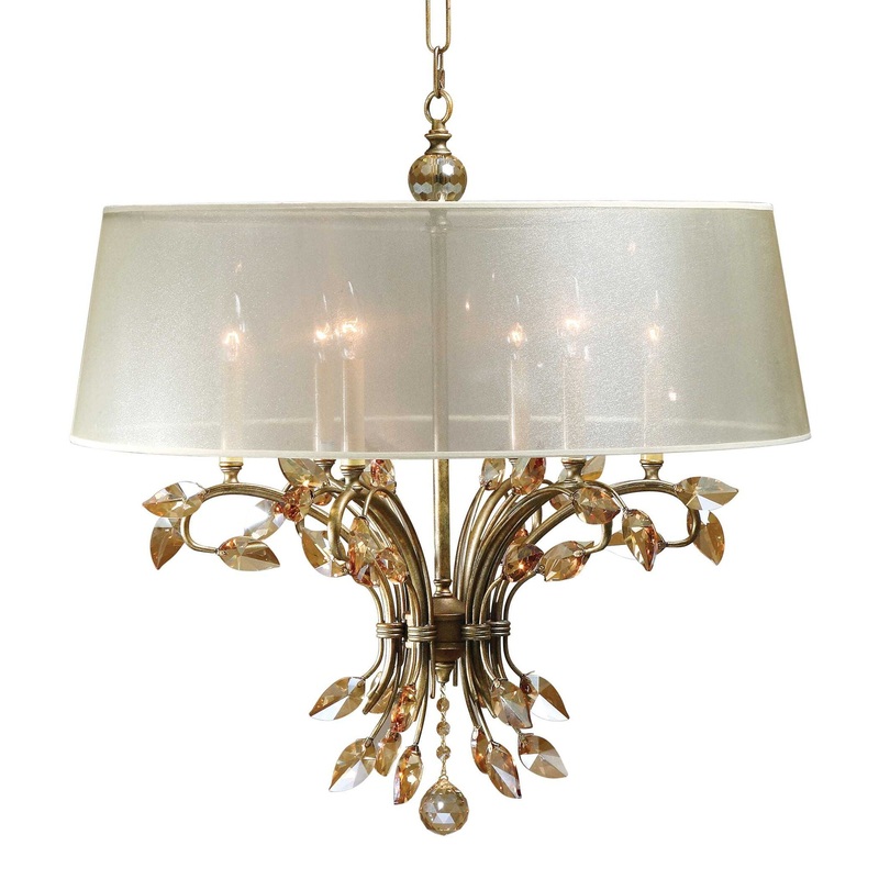 Alenya – 6 Light Shade Chandelier – Gold
