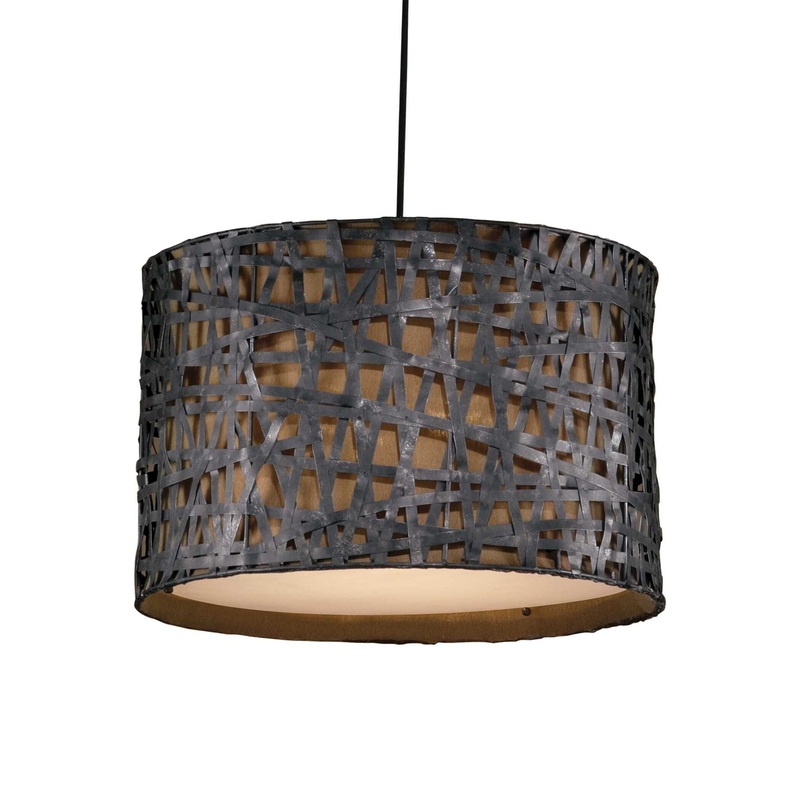 Alita – Drum Pendant – Aged Black