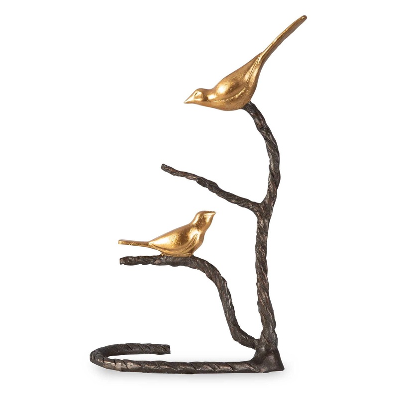 Birds On A Limb – Sculpture – Black & Gold